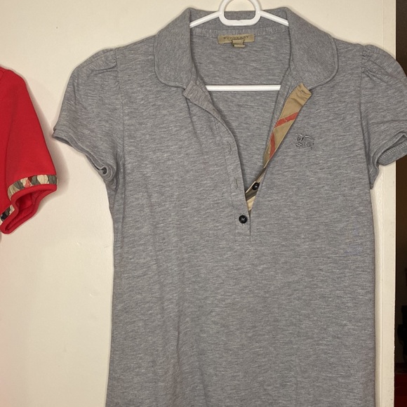 2 Burberry Women' s Polo Shirts, small, Gray, Pink. - Picture 2 of 8